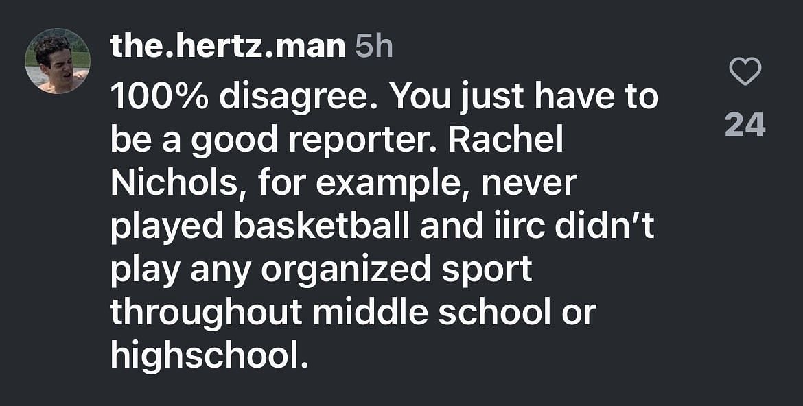 Fan disagrees with A'ja Wilson's reporter comments.